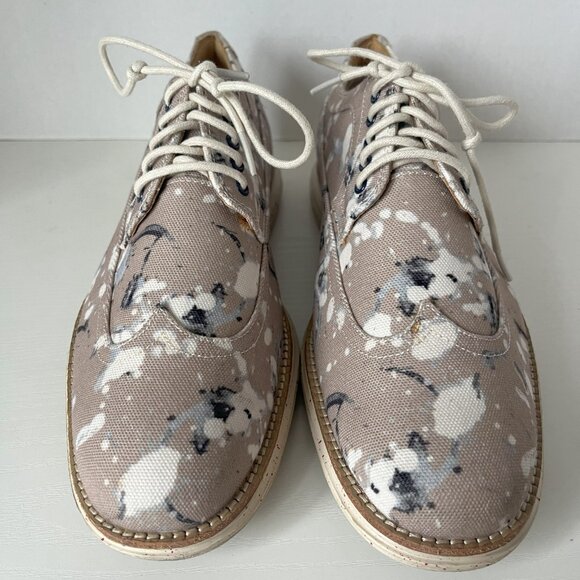 Cole Haan LunarGrand Long Wing Oxford–Grey Canvas Splatter Paint–Size 9.5 (Rare) main image 5